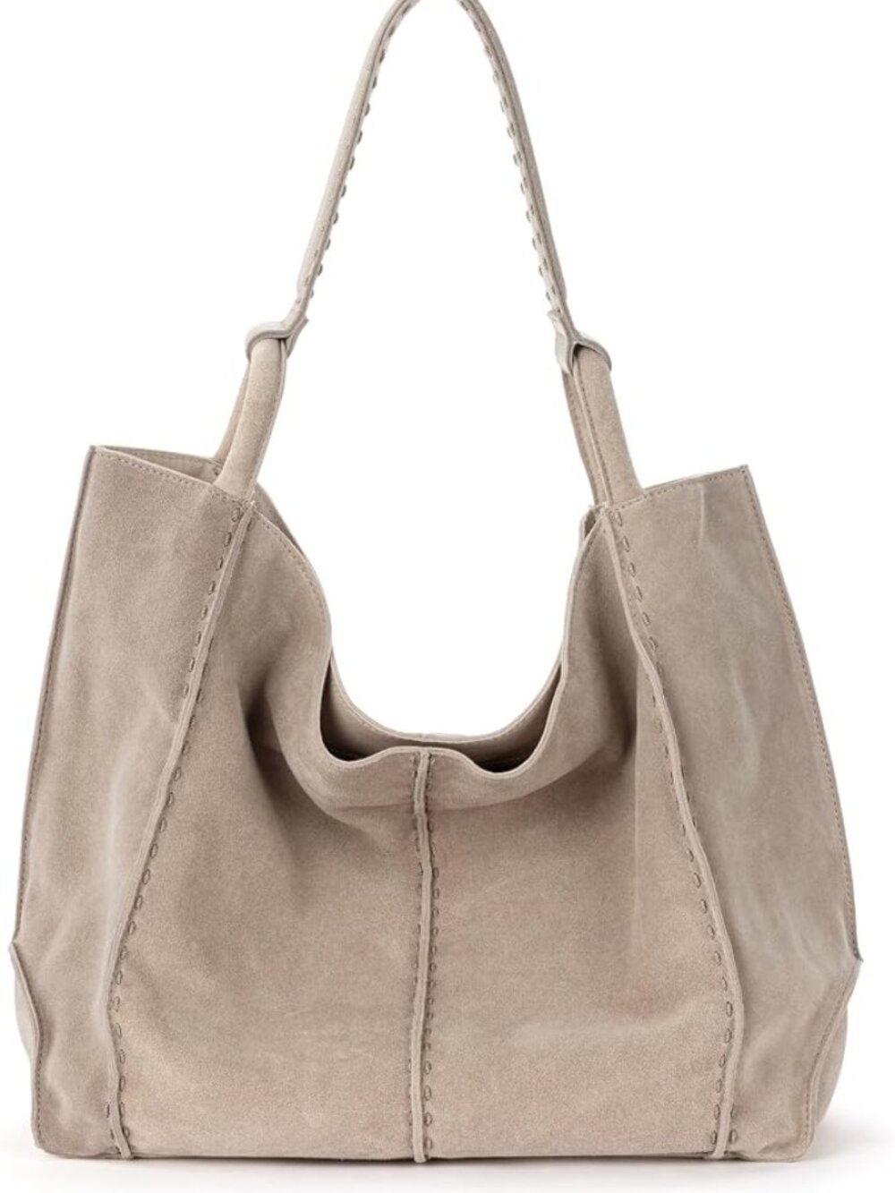 The Sak Los Feliz Large Tote Sand Suede Leather Hobo Shoulder Bag NWT